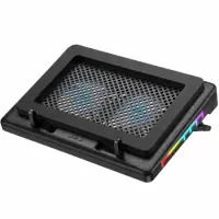 Laptop Cooler Hoco GA7 with 7-Level Height Adjustment 2 Fans for Laptops up to 17" Black with RGB Lighting