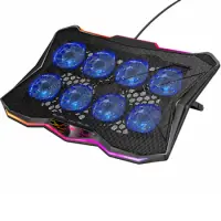 Laptop Cooler Hoco. DH26 Black with 8 Fans 2500 RPM and RGB Lighting for Laptops up to 17.3"
