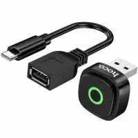Wireless Apple CarPlay Adapter Hoco. DUP10 USB-A with USB-C Adapter Mini Size Plug & Play Black