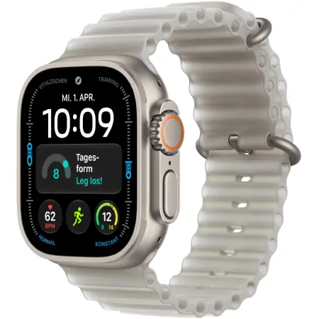 Apple Watch Ultra 4 (2026) 5G 49mm GPS eSIM NFC IP6X  Natural Titanium Case with Translucent Grey Ocean Band